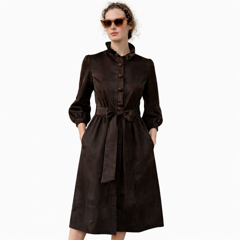 Heidi Merrick Black Midi Dress | Size 4 | EUC